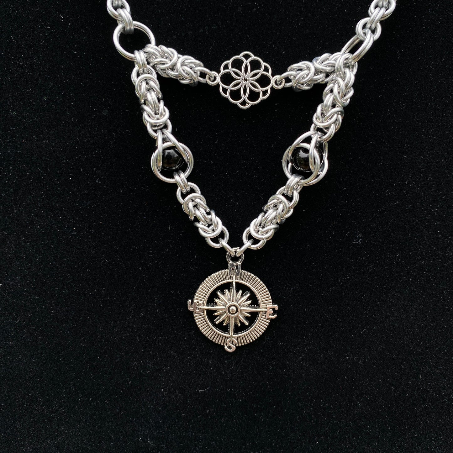 Compass chainmail jewelry set